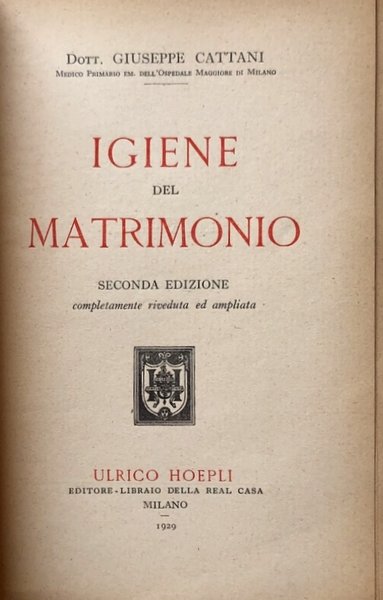 IGIENE DEL MATRIMONIO