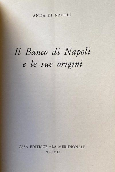 IL BANCO DI NAPOLI E LE SUE ORIGINI