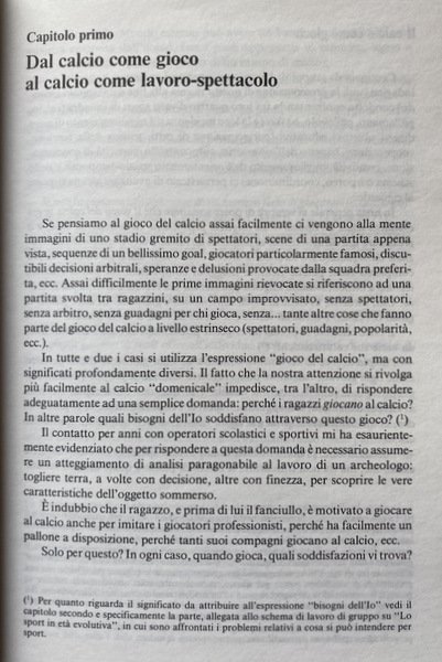 IL CALCIO COME GIOCO E COME SPETTACOLO. ASPETTI PSICOLOGICI