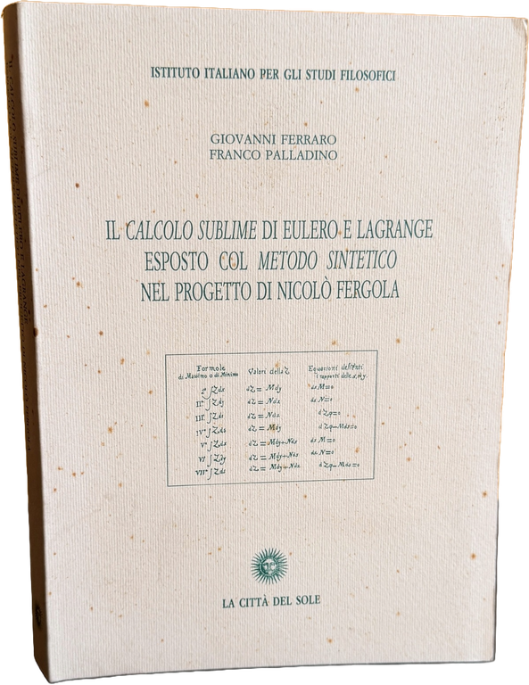 IL CALCOLO SUBLIME DI EULERO E LAGRANGE ESPOSTO COL METODO … | Immagine Gallery 3