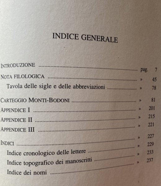 IL CARTEGGIO MONTI-BODONI CON ALTRI DOCUMENTI MONTIANI