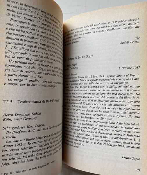 IL CASO MAJORANA. LETTERE, TESTIMONIANZE, DOCUMENTI