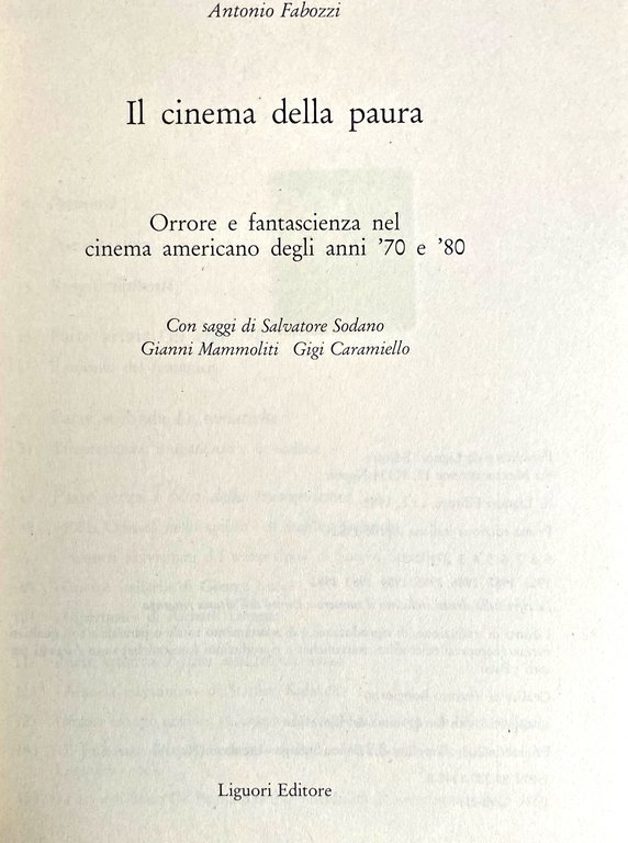 IL CINEMA DELLA PAURA. ORRORE E FANTASCIENZA NEL CINEMA AMERICANO …