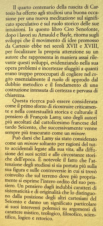 IL COGITO OFFUSCATO. IL CARTESIANESIMO PROBLEMATICO DI FRANÇOIS LAMY