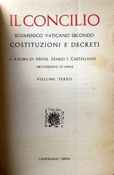 IL CONCILIO ECUMENICO VATICANO SECONDO COSTITUZIONI E DECRETI