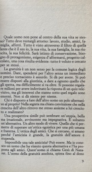 IL CRISTO DEGLI AMICI. LA GRATUITÀ ASSOLUTA DI GESÙ