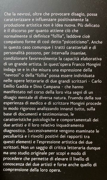 IL GENIO TRA NEVROSI E FOLLIA. CARLO EMILIO GADDA, DINO …