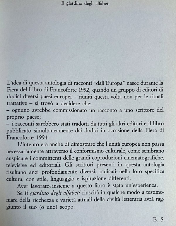 IL GIARDINO DEGLI ALFABETI. RACCONTI DALL'EUROPA
