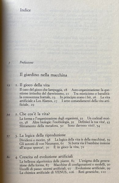 IL GIARDINO NELLA MACCHINA DELLA VITA ARTIFICIALE