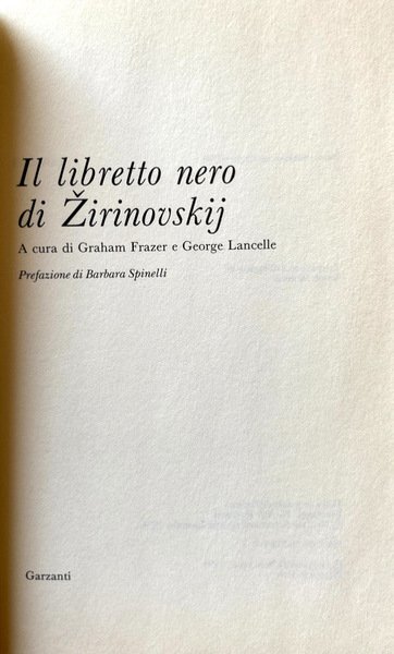 IL LIBRETTO NERO DI ZIRINOVSKIJ