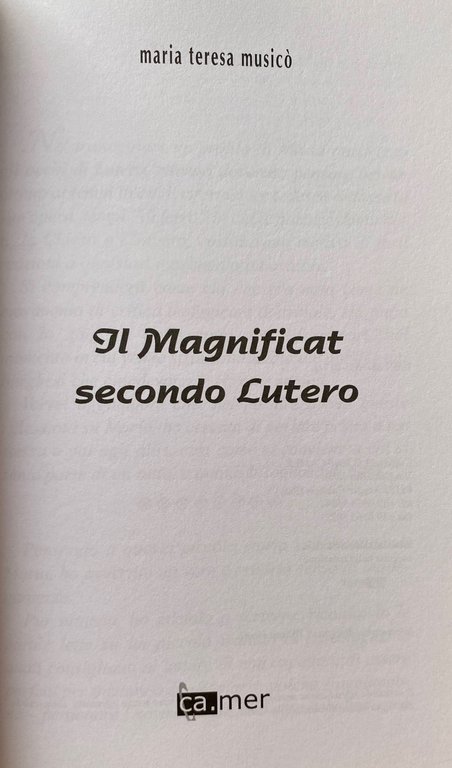 IL MAGNIFICAT SECONDO LUTERO