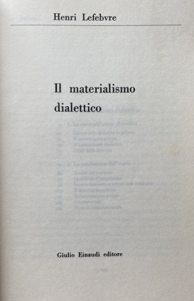 IL MATERIALISMO DIALETTICO