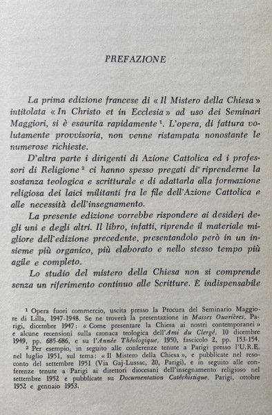 IL MISTERO DELLA CHIESA