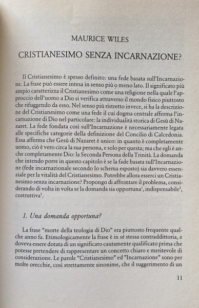 IL MITO DEL DIO INCARNATO. A CURA DI JOHN HICK