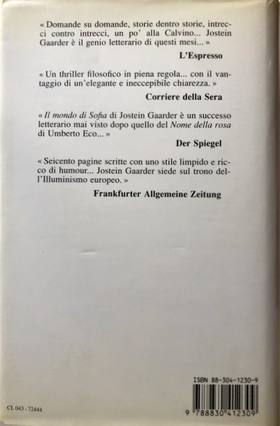 IL MONDO DI SOFIA. ROMANZO SULLA STORIA DELLA FILOSOFIA