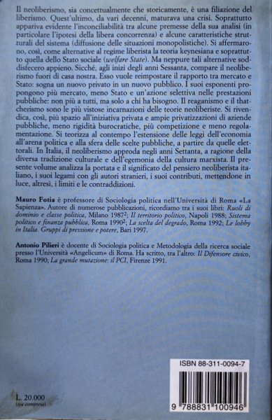 IL NEOLIBERISMO IN ITALIA VERSO FORME NUOVE DELLA SOCIETÀ E …