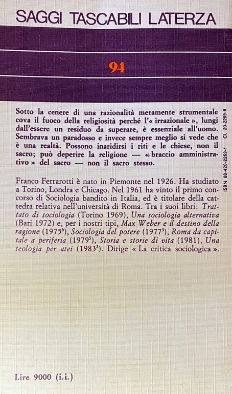 IL PARADOSSO DEL SACRO