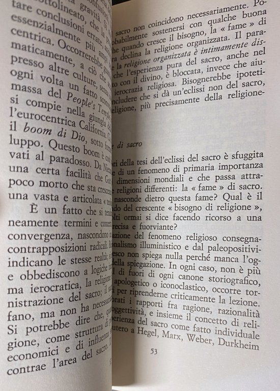 IL PARADOSSO DEL SACRO