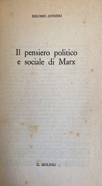 IL PENSIERO POLITICO E SOCIALE DI MARX