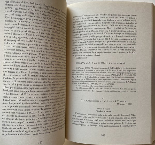 IL POLITBJURO STALINIANO NEGLI ANNI TRENTA. RACCOLTA DI DOCUMENTI.