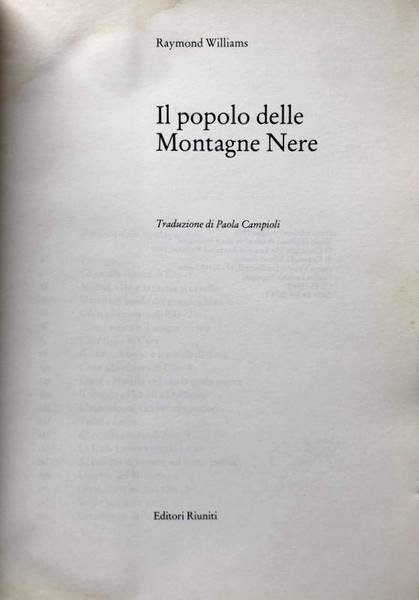 IL POPOLO DELLE MONTAGNE NERE. ROMANZO