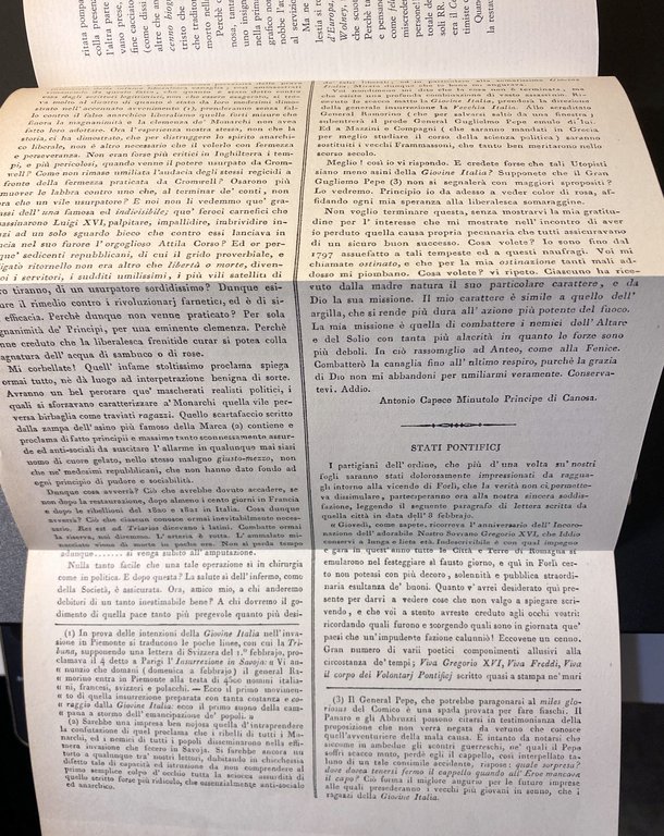 IL PRINCIPE DI CANOSA E L'EPISTOLA CONTRO PIETRO COLLETTA