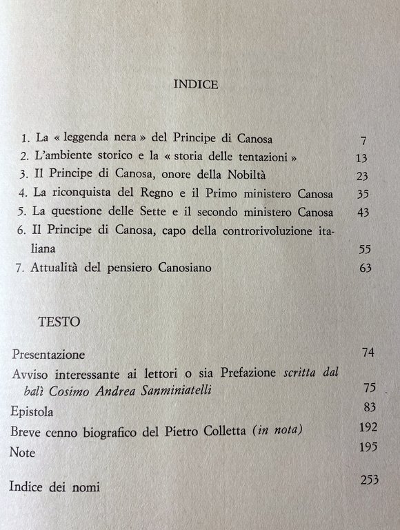 IL PRINCIPE DI CANOSA E L'EPISTOLA CONTRO PIETRO COLLETTA