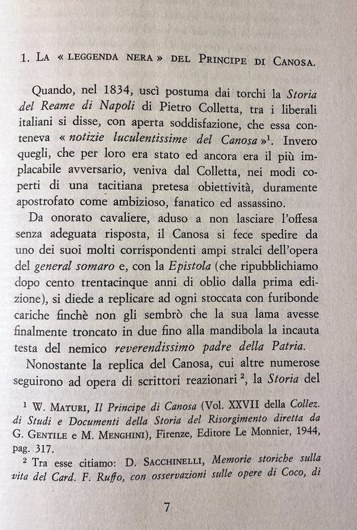 IL PRINCIPE DI CANOSA E L'EPISTOLA CONTRO PIETRO COLLETTA