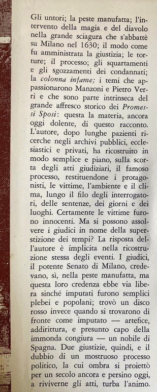 IL PROCESSO DEGLI UNTORI NELLA PESTE DEL 1630