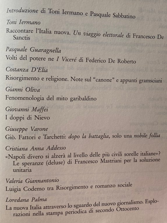 IL RACCONTO DEL RISORGIMENTO NELL'ITALIA NUOVA TRA MEMORIALISMO, NARRATIVA E …