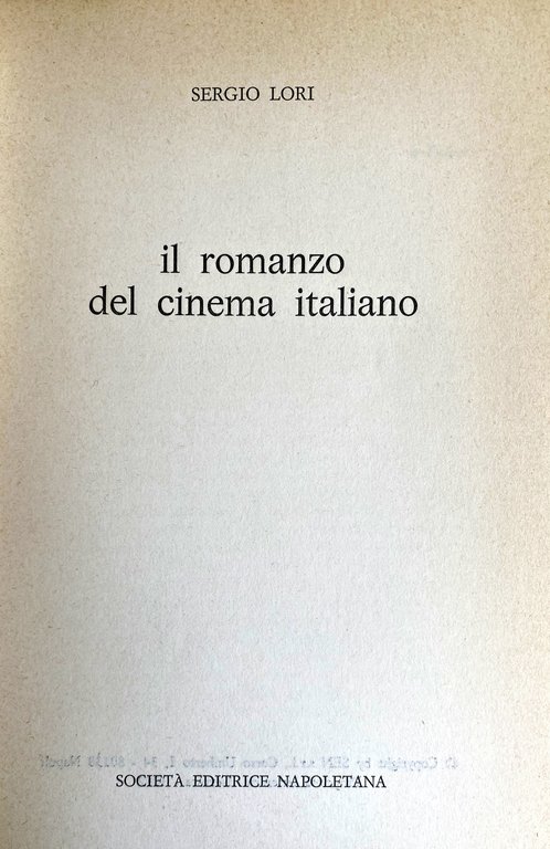 IL ROMANZO DEL CINEMA ITALIANO
