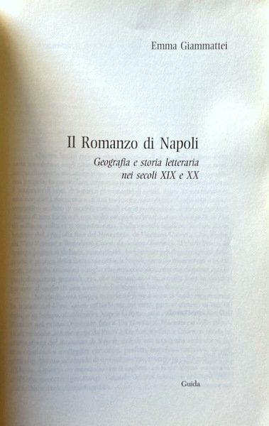 IL ROMANZO DI NAPOLI. GEOGRAFIA E STORIA LETTERARIA NEI SECOLI …