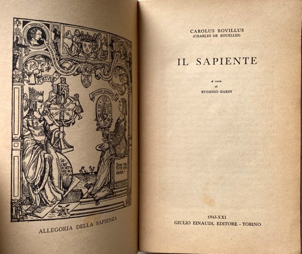 IL SAPIENTE. A CURA DI EUGENIO GARIN