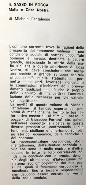 IL SASSO IN BOCCA. MAFIA E COSA NOSTRA