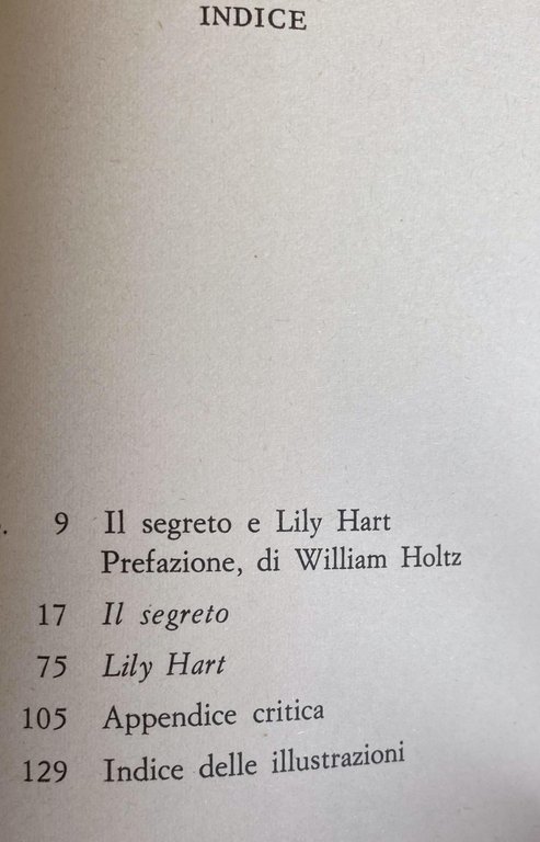 IL SEGRETO, LILY HART. EDIZIONE CRITICA