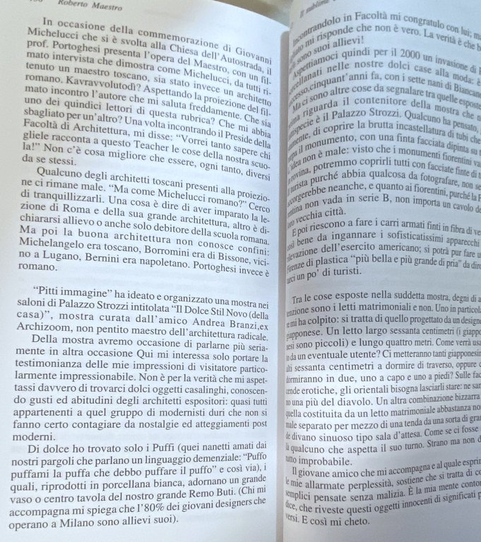 IL SUBLIME E LO SCIMPANZUOMO. CRONACHE FIORENTINE DI FINE MILLENNIO