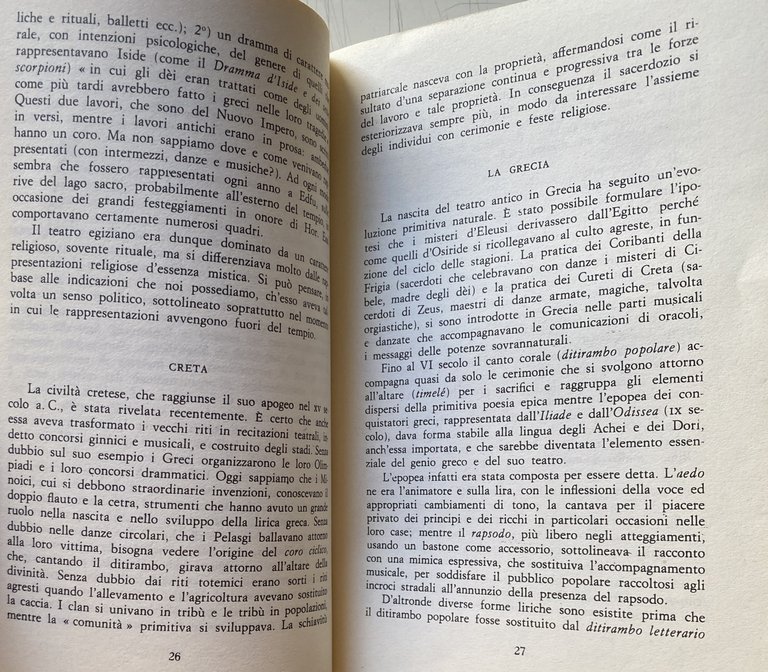 IL TEATRO DALLE ORIGINI AI NOSTRI GIORNI