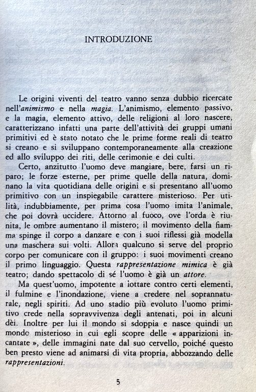 IL TEATRO DALLE ORIGINI AI NOSTRI GIORNI