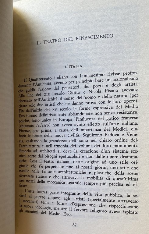 IL TEATRO DALLE ORIGINI AI NOSTRI GIORNI