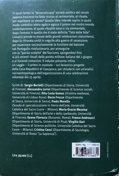 IL TEATRO DEL POTERE. SCENARI E RAPPRESENTAZIONE DEL POLITICO FRA …