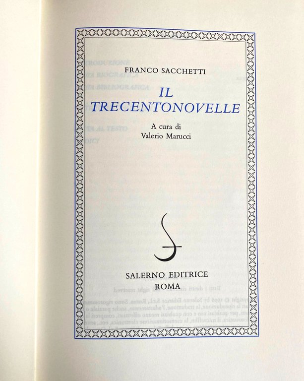 IL TRECENTONOVELLE. A CURA DI VALERIO MARUCCI