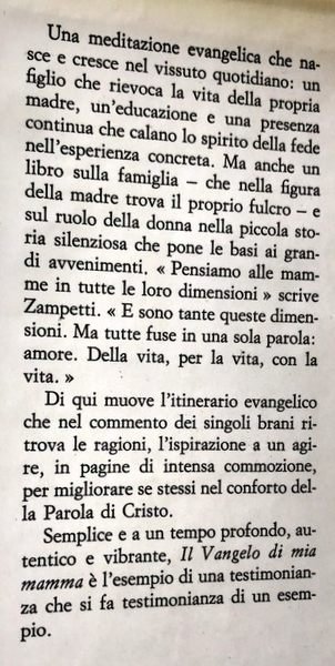 IL VANGELO DI MIA MAMMA