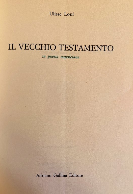 IL VECCHIO TESTAMENTO IN POESIA NAPOLETANA | Immagine Gallery 4
