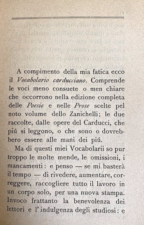IL VOCABOLARIO CARDUCCIANO CON DUE APPENDICI AI VOCABOLARII DANNUNZIANI E …