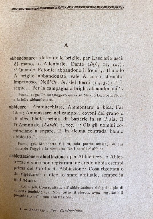 IL VOCABOLARIO CARDUCCIANO CON DUE APPENDICI AI VOCABOLARII DANNUNZIANI E …