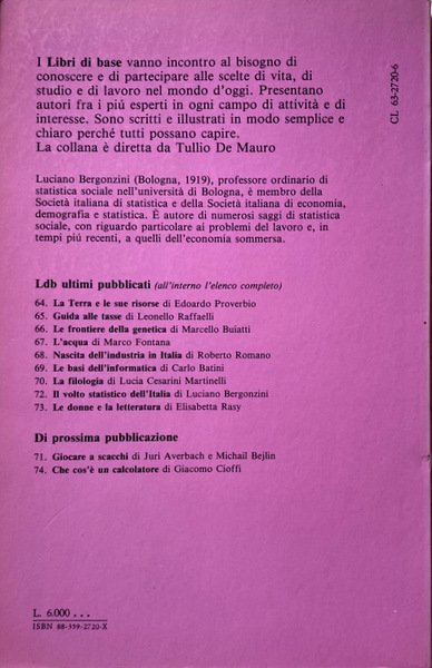 IL VOLTO STATISTICO DELL'ITALIA 1861-1981. USO E ABUSO DELLA STATISTICA …