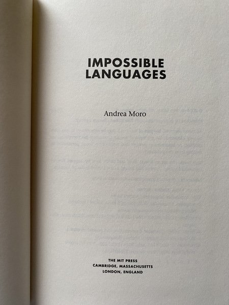 IMPOSSIBLE LANGUAGES