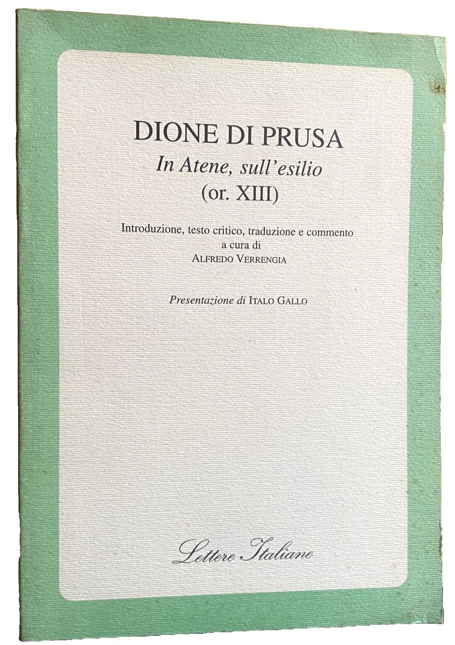 IN ATENE, SULL'ESILIO (OR. XIII). A CURA DI ALFREDO VERRENGIA | Immagine principale