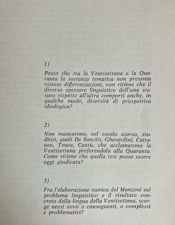 INCHIESTA SULLA VENTISETTANA: UN PROBLEMA MANZONIANO. A CURA DI CLAUDIO …