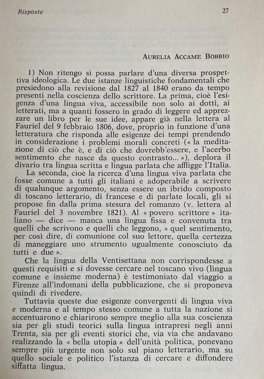 INCHIESTA SULLA VENTISETTANA: UN PROBLEMA MANZONIANO. A CURA DI CLAUDIO …